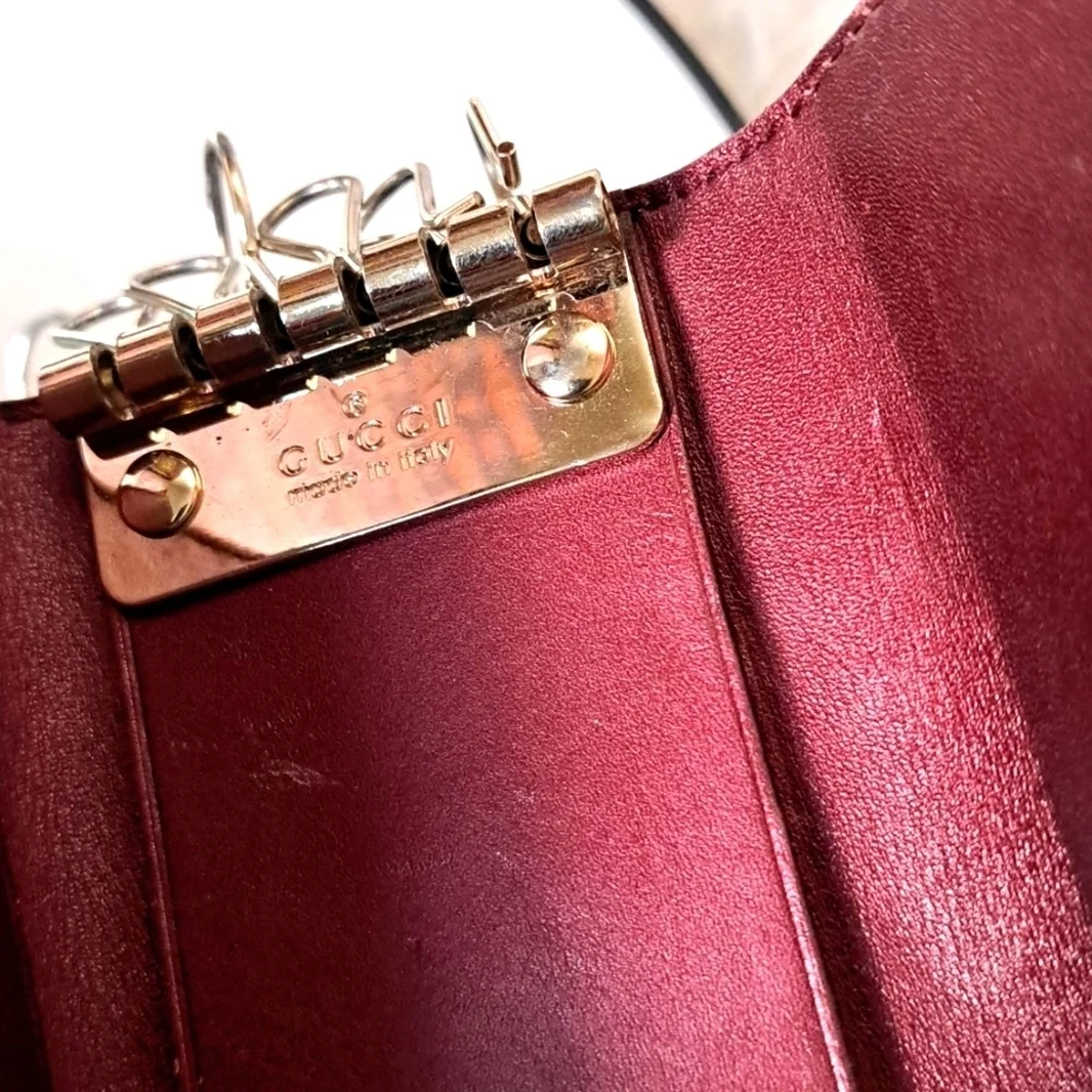 Gucci Guccissima Gold Heart Patent Leather Keyholder  EUC